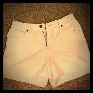 White jean shorts